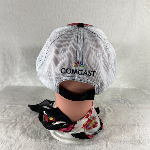 NASCAR Xfinity Series Corduroy Baseball Hat Comcast NBC Logo Maroon & White NEW - Picture 4 of 8